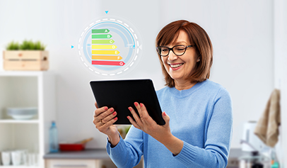 Energieeffizienz auf Tablet einsehen